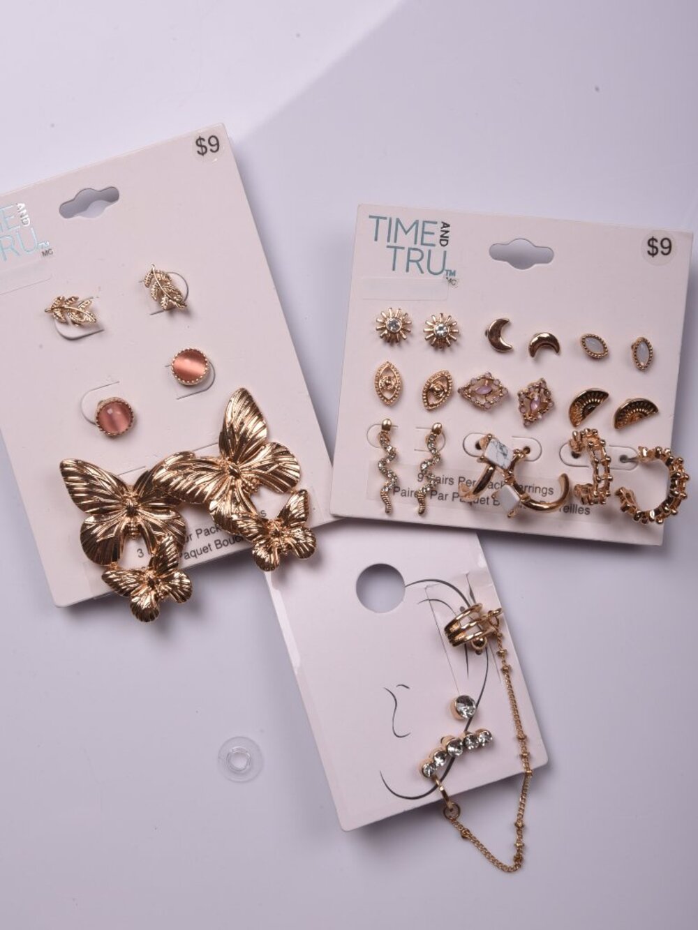 Mixed Fashion Earring Lot – Time and Tru & George Jewelry (3 Card Set)